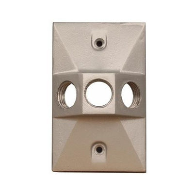 One Gang Weatherproof Covers – Retangular Lampholder Three Hole 1/2 in.
