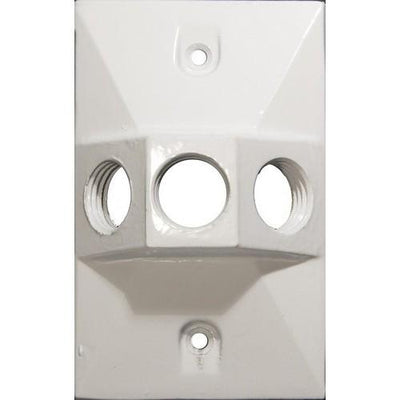 One Gang Weatherproof Covers – Retangular Lampholder Three Hole 1/2 in.