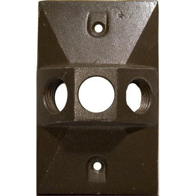 One Gang Weatherproof Covers – Retangular Lampholder Three Hole 1/2 in.