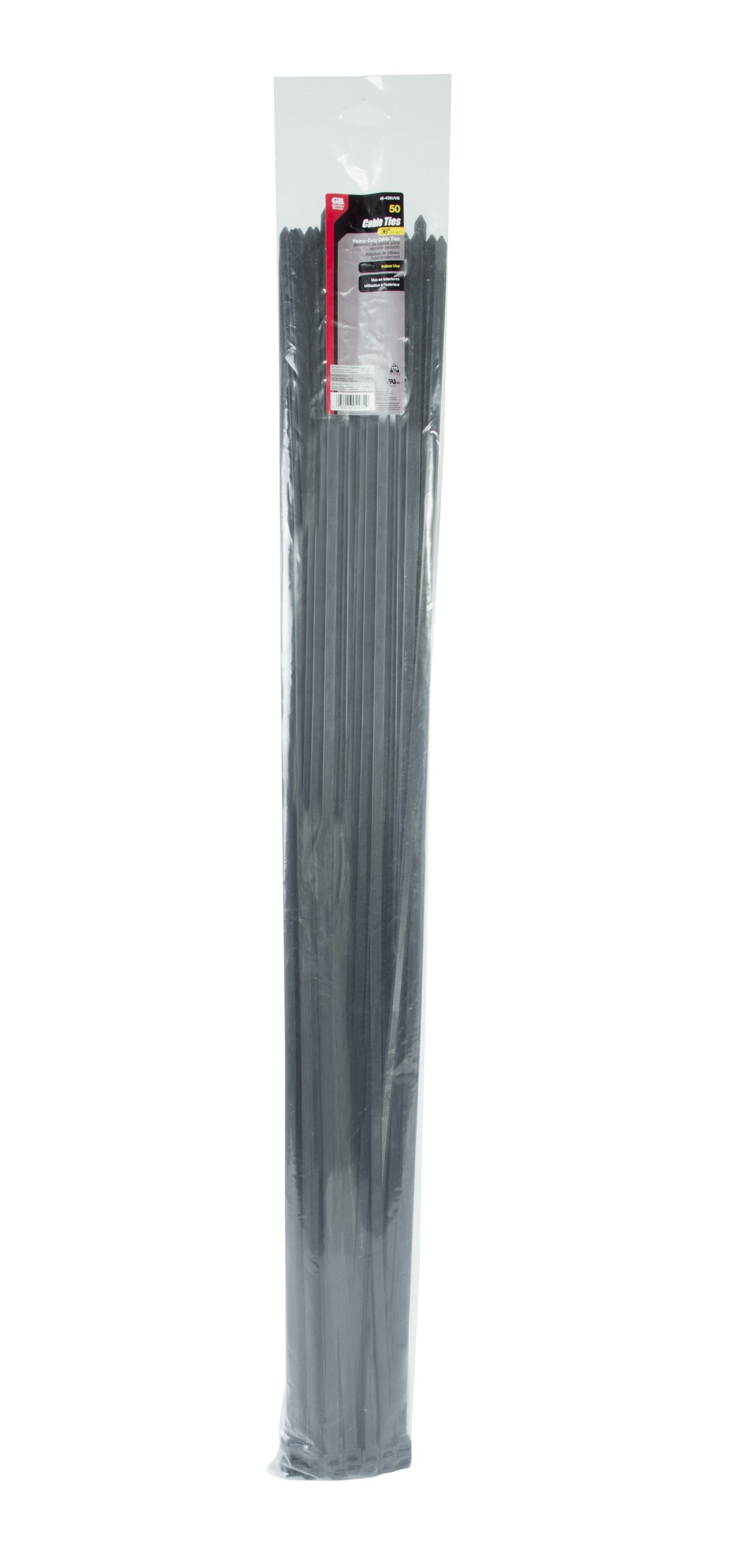 Gardner Bender 46-436UVB Cable tie, Heavy-duty, 36", 175lb, Black; 50/bag