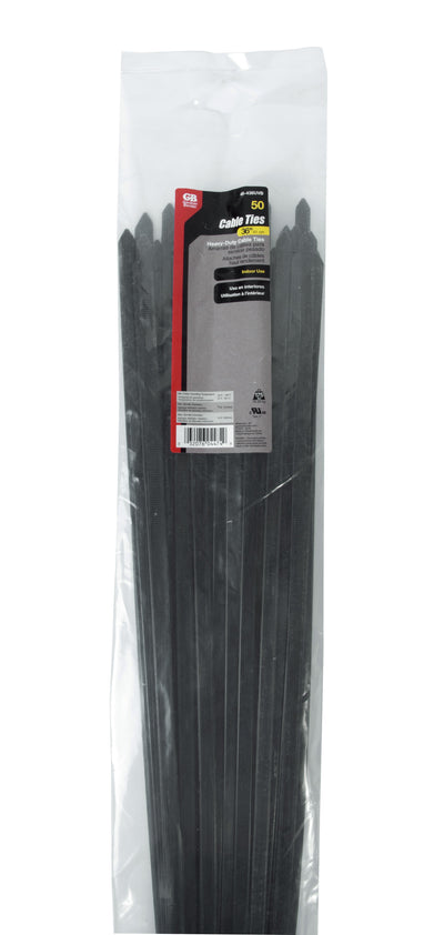 Gardner Bender 46-436UVB Cable tie, Heavy-duty, 36", 175lb, Black; 50/bag