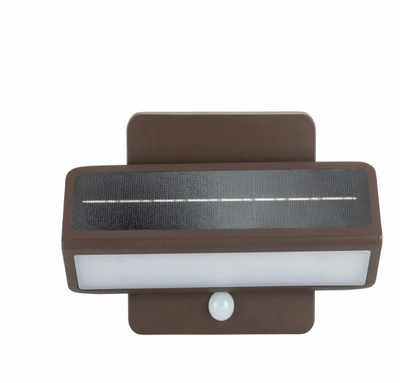 Architectural Solar Wall Accent Light w/Motion Sensor, 120 Lumens, 1.2W 6000K CCT