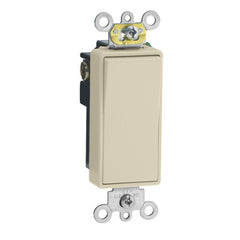 Single Pole Rocker Switch, 15 Amp, 120/277 Volt (White, Black, Ivory, Light Almond, Gray, Brown)