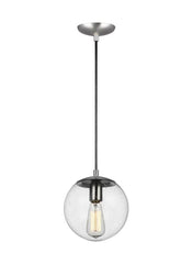 Leo - Hanging Globe Collection - One Light Pendant | Finish: Satin Aluminum - 6501801EN7-04