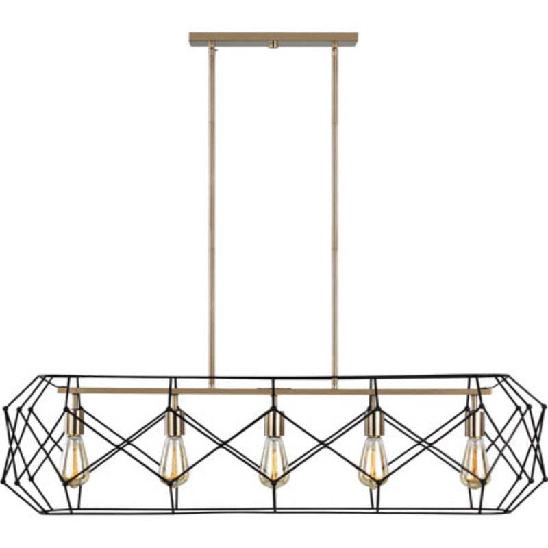 Zarra 5 Light 12" Satin Brass Chandelier Ceiling Light