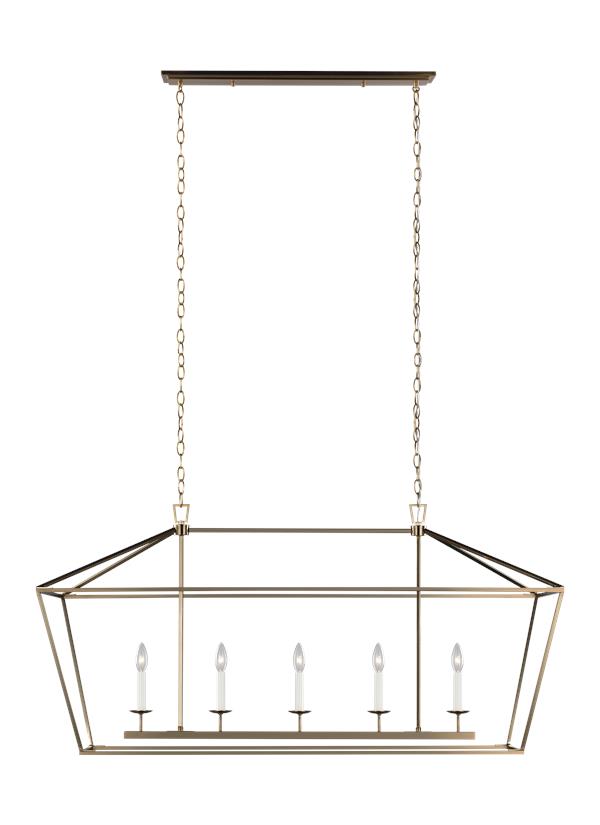 Dianna Collection - Five Light Medium Linear Chandelier | Finish: Satin Brass - 6692605EN-848