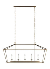 Dianna Collection - Five Light Medium Linear Chandelier | Finish: Satin Brass - 6692605EN-848