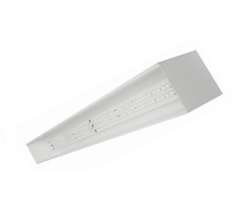 8 Foot LED Linear Pendant Uplight and Downlight, White Finish