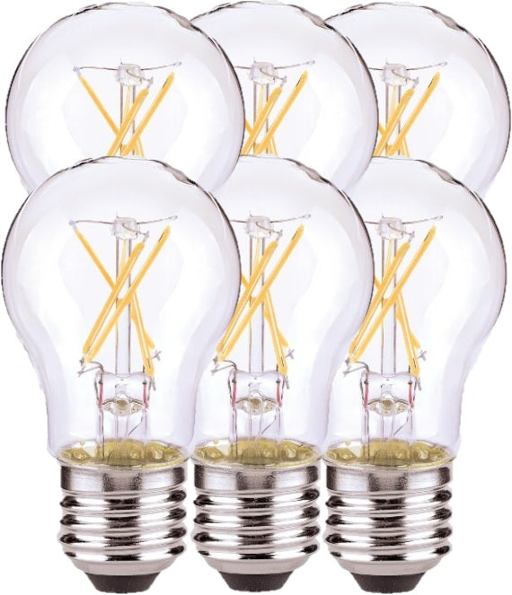 6 PK SATCO 5W A19 LED; Clear; Medium base; 2700K; 450 Lumens; 120V