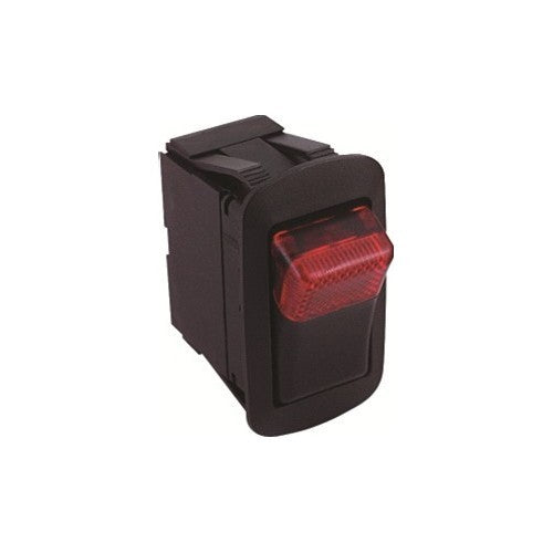 Red Lighted Rocker Switch On-Off DPST Quick Connect Spade Terminal ...