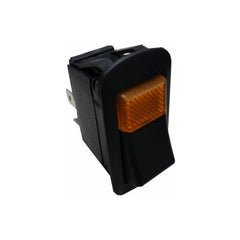 Amber Lighted Rocker Switch On-Off DPST Quick Connect Spade Terminal