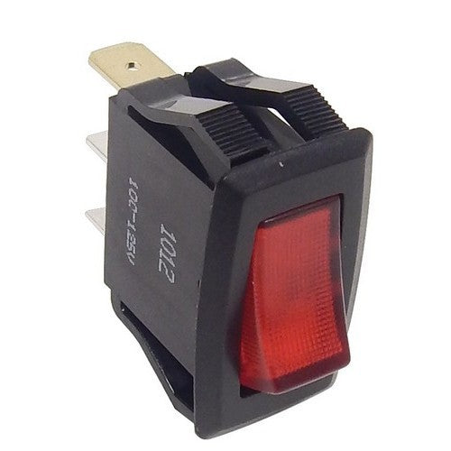 Lighted Appliance Rocker Switch SPST On-Off Quick Connect Spade Terminals