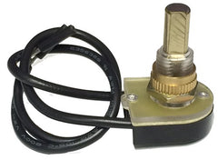 Brass Push Button SPST Maintained Contact On-Off with 6 in. Leads