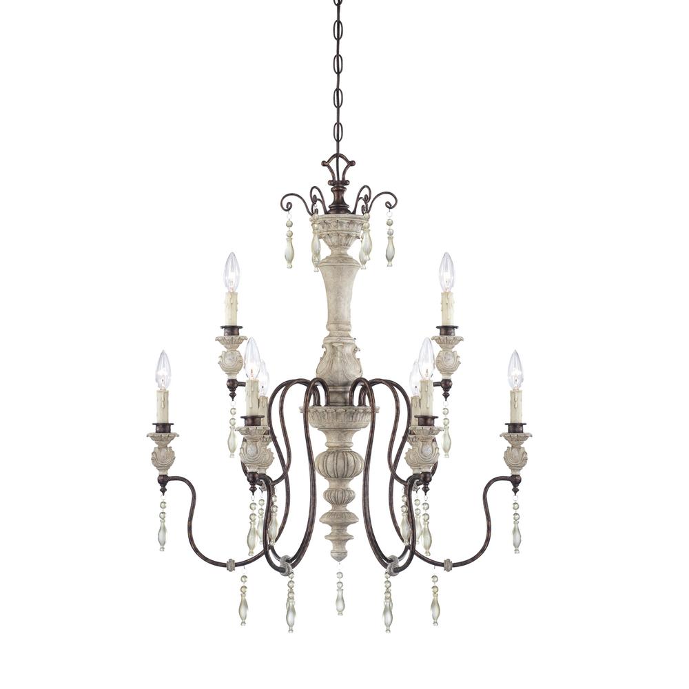 Millennium Lightings Chandelier Ceiling Light 7309 - Antique White/Bronze