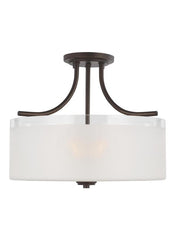 Three Light Semi-Flush Mount Finish: Burnt Sienna - 7739803EN3-710