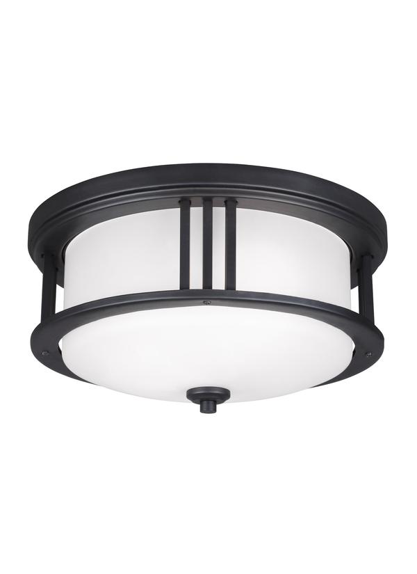 Crowell Collection - Two Light Outdoor Ceiling Flush Mount | Finish: Black - 7847902-12