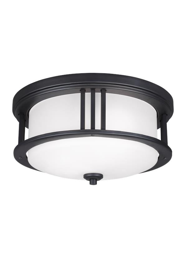 Crowell Collection - Two Light Outdoor Ceiling Flush Mount | Finish: Black - 7847902EN3-12