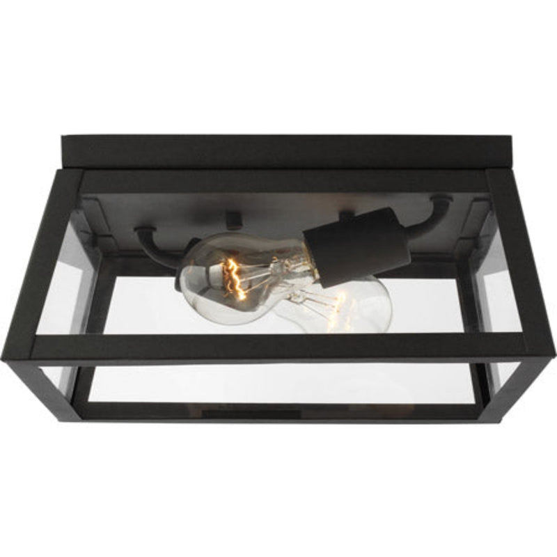 Founders 2 Light 12" Black Outdoor Flush Mount