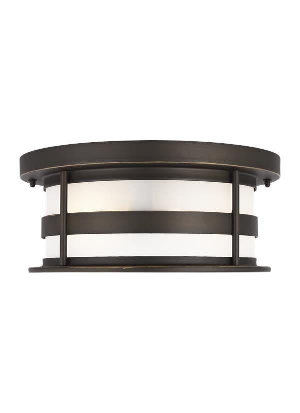 Wilburn Collection - Two Light Outdoor Flush Mount | Finish: Antique Bronze - 7890902-71