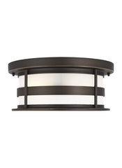 Wilburn Collection - Two Light Outdoor Flush Mount | Finish: Antique Bronze - 7890902-71