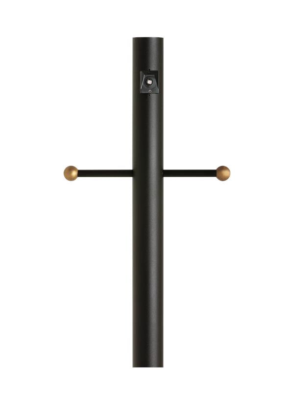 Outdoor Posts Collection - Aluminum Post with Ladder Rest and Photo Cell | Finish: Black - 8114-12
