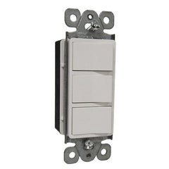 Commercial Grade Decorative Triple Rocker Switch -White 15A-120/277V