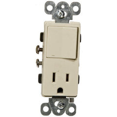 Commercial Grade Decorative Single Pole Switch/Receptacle Rocker Switch -Ivory 15A-125V