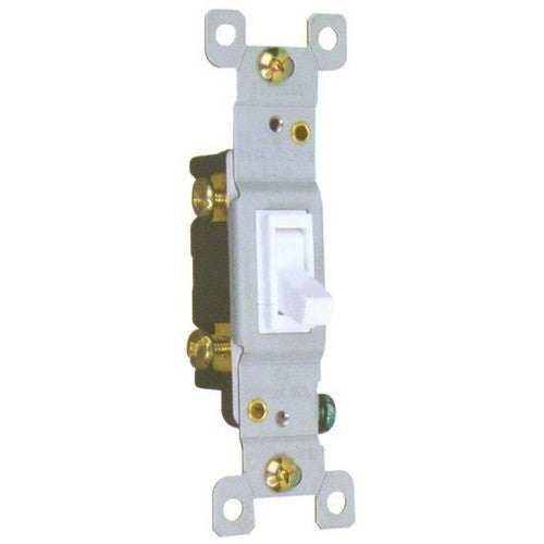 Toggle Switch White Single Pole 15A-120/277V