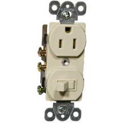 Combination Single Pole Switch and Receptacle Ivory