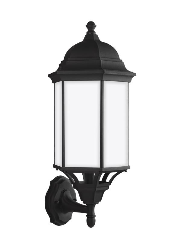 Sevier Collection - Large One Light Uplight Outdoor Wall Lantern | Finish: Black - 8638751-12