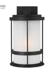 Wilburn Collection - Medium One Light Outdoor Wall Lantern | Finish: Black - 8690901EN3-12