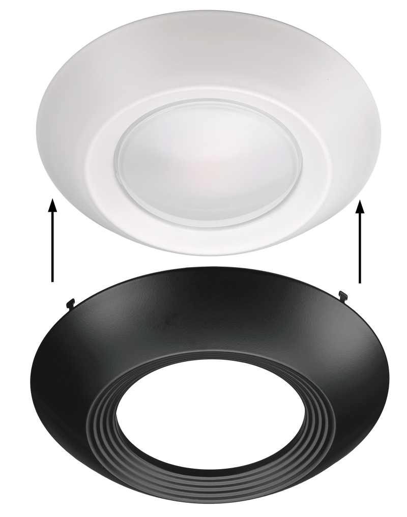 Black Trim for 7.5 Inch Flush Mount Disk Light with TwistFit Mounting System
