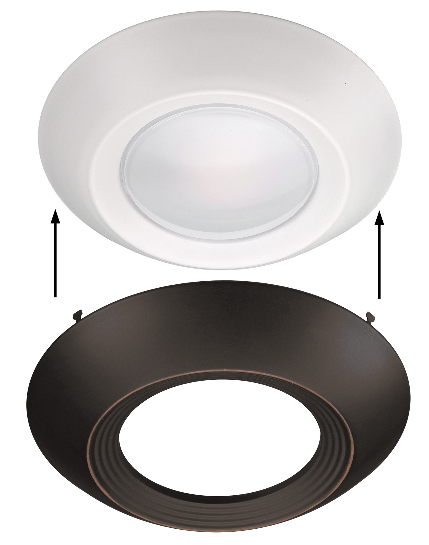 Oil Rubbed Bronze Trim for 7.5 Inch Flush Mount Disk Light with TwistFit Mounting System