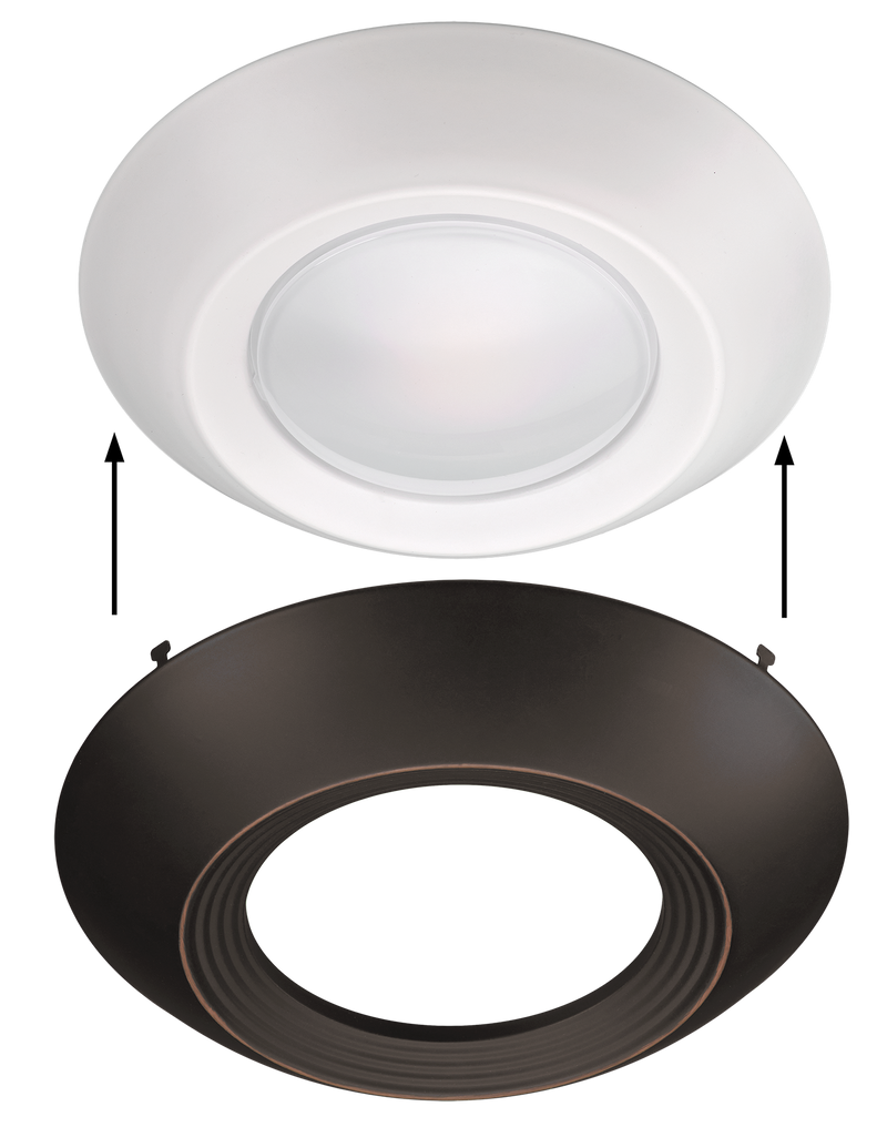 Oil Rubbed Bronze Trim for 7.5 Inch Flush Mount Disk Light with TwistFit Mounting System
