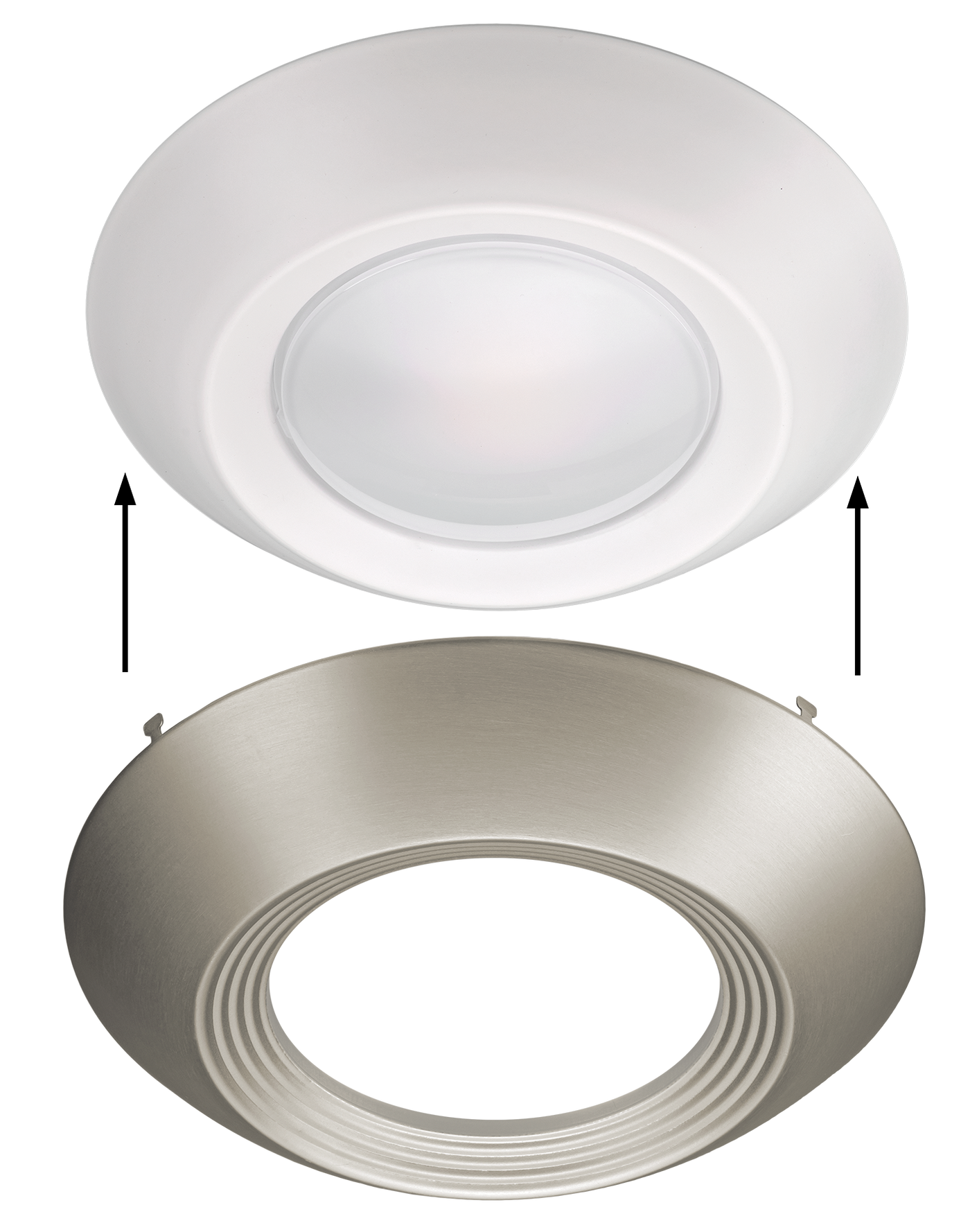 Brushed Nickel Trim for 7.5 Inch Flush Mount Disk Light with TwistFit Mounting System