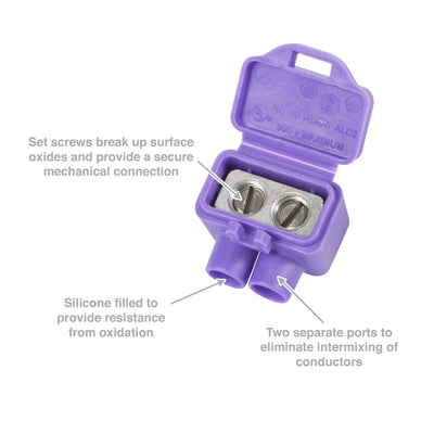 King Innovation 95025 Alumiconn 2-Port Wire Connector, 25/Bag