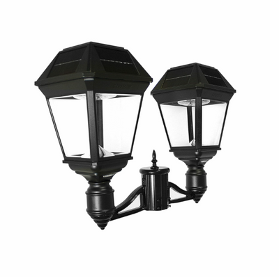 Gama Sonic Imperial III Commercial Solar Double Post Light, 600 Lumens, CCT Selectable 2700K/6000K