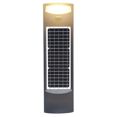 Solar Pillar Commercial Bollard, 500 Lumens, 19W, Grey