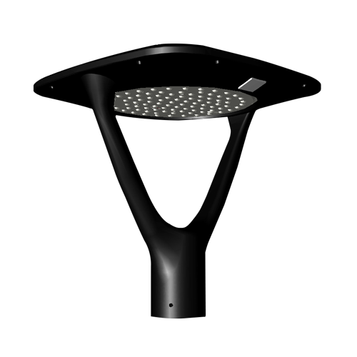 LED Dual Arm Architectural Aeroform Square Post Top Light, 100 watt
