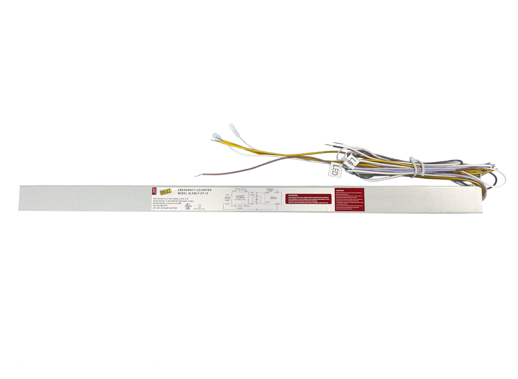 Low Profile Constant Power Emergency LED Driver, 90 Minute Minimum Operating Time, 120-277V
