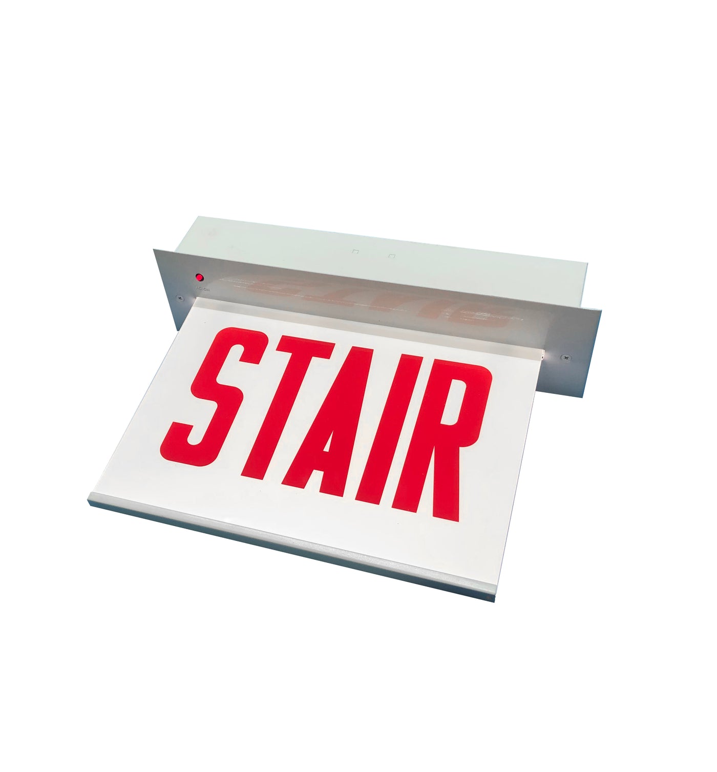 Chicago Approved Recessed Edgelit Aluminum Exit/Stair Sign, Single/Double Face, Red Letter