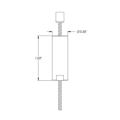 Adjustable non-powerfeed ceiling assembly with Cross Cable Gripper.  1/16" Galvanized cable with #87 Barrel Sleeve 5, 10, 15, and 20 Feet