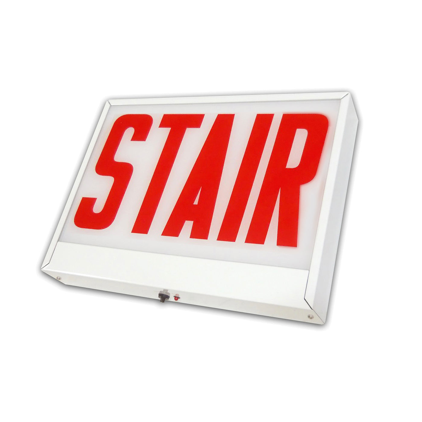 Chicago Approved Steel Exit/Stair Sign, Single/Double Face, Red Letter
