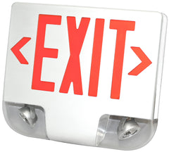 LED Die-Cast White Exit/Emergency Combo, Red or Green
