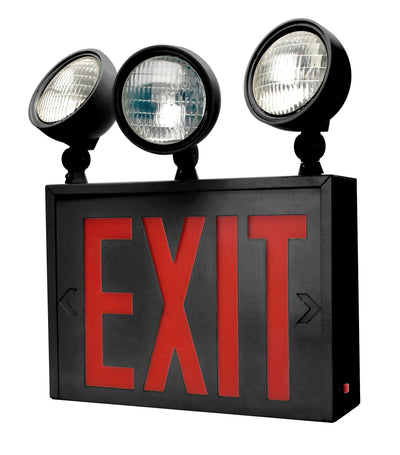 New York City Approved LED Exit/Emergency Combo, 2/3 Heads, Single Face