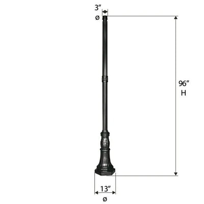 8 Foot Commercial Post, 3" Fitter