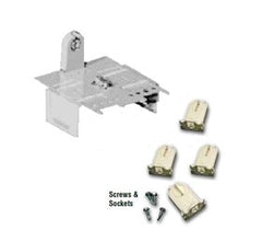 Industrial strip Adjustable bracket kit for 1 or 2 T8 lamps.  2 complete brackets, 4 sockets, 4 tek screws.