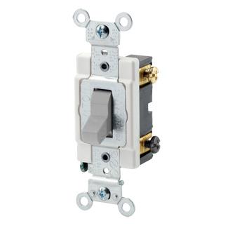 Commercial Spec Double Pole Toggle Switch, 20 Amp, 120/277 Volt, Gray