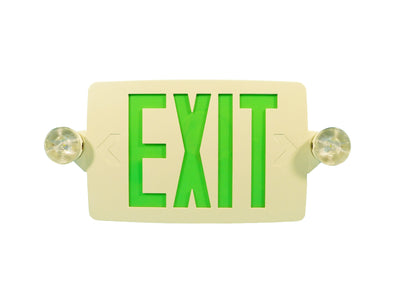 Thin LED Exit/Emergency Thermoplastic Combo, Red or Green