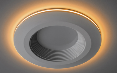 4 Inch LED Downlight with NightLightR Trim, 10.5 Watt, 120V, Selectable CCT